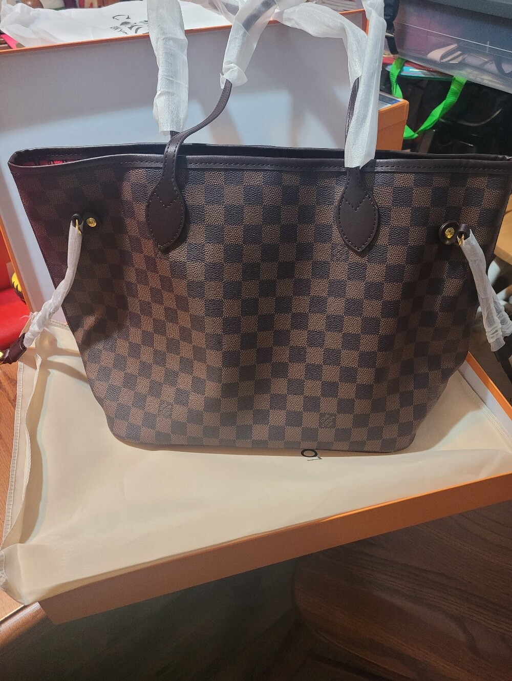 Checkered Print Neverfull Tote Bag
